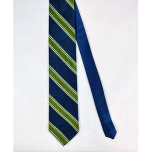 Tommy Hilfiger Men's 100% Silk Tie Green Blue Striped Necktie 60” Length USA
